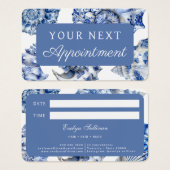 青エレガント貝アポイントメントカード (正面&裏面)