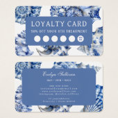 青エレガント貝ロイヤリティカード (正面&裏面)