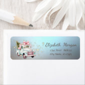 青エレガント車の松の木 ラベル (インサイチュ)