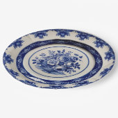 青エレガント野花フローラセラミック結婚ス ペーパープレート (アングル)