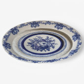 青エレガント野花フローラセラミック結婚ス ペーパープレート (アングル)