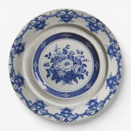 青エレガント野花フローラセラミック結婚ス ペーパープレート