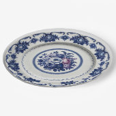 青エレガント野花フローラセラミック結婚ス ペーパープレート (アングル)