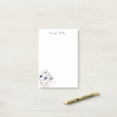 青エレガント野花フローラ ポストイット (デスク上)