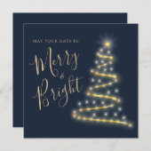 青エレガント金ゴールドと明メリーるい非フォトホリ シーズンカード (正面/裏面)