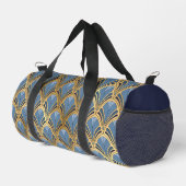 青エレガント金ゴールドアールデコヴィンテージパターン ダッフルバッグ (右コーナー)