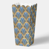 青エレガント金ゴールドアールデコヴィンテージパターン フェイバーボックス (正面)