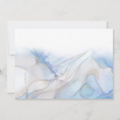 青エレガント金ゴールドインク文房具ノートカード ノートカード (裏面)