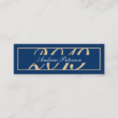 青エレガント金ゴールドクラシック卒業挿入カード コーリングカード (正面)