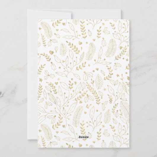 青エレガント金ゴールドスクリプ数々のト写真クリスマス シーズンカード (裏面)