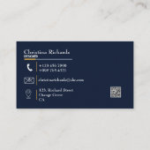 青エレガント金ゴールドピンク 名刺 (裏面)