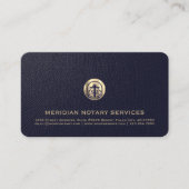 青エレガント金ゴールドプロフェッショナル公証人 名刺 (正面)