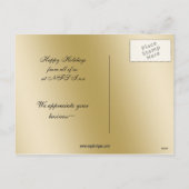 青エレガント金ゴールド企業のホリディグリーティング シーズンポストカード (裏面)