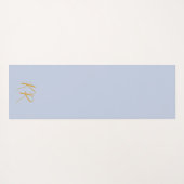 青エレガント金ゴールド大理石パターンナマステイニシャル ヨガマット (裏面(横))