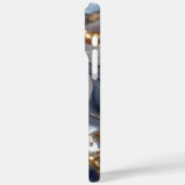 青エレガント金ゴールド抽象芸術波3Dパターン Case-Mate iPhoneケース (裏面 / 左)