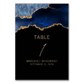 青エレガント金ゴールド瑪瑙パーティー テーブルナンバー (裏面)