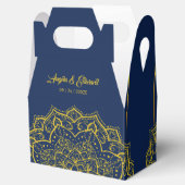 青エレガント金ゴールド結婚式の引き出物箱 フェイバーボックス (オープン)