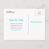 青エレガント金ゴールド30th誕生日を保存 案内ポストカード (裏面)