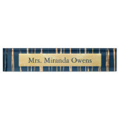 青エレガント金フェイク箔 デスクネームプレート (正面)