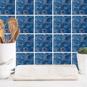 青エレガント金属パターン タイル