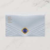 青エレガント銀ダイヤモンドジュエル 名刺 (裏面)