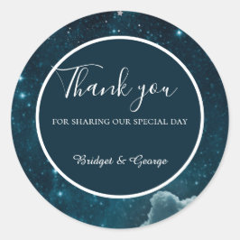 青エレガント銀河系ス結婚カイズ ラウンドシール