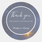 青エレガント銀河系ス結婚カイズ ラウンドシール (正面)