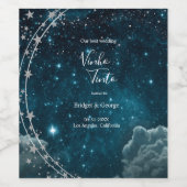 青エレガント銀河系ス結婚カイズ ワインラベル (シングルラベル)