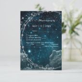 青エレガント銀河系ス結婚カイズ 出欠カード (スタンド正面)