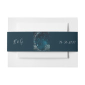 青エレガント銀河系ス結婚カイズ 招待状ベリーバンド (正面例)