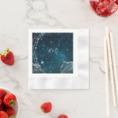 青エレガント銀河系ス結婚カイズ 縁ありカクテルナプキン (インサイチュ)