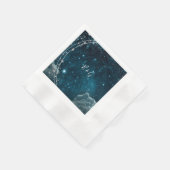 青エレガント銀河系ス結婚カイズ 縁ありカクテルナプキン (角)