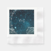 青エレガント銀河系ス結婚カイズ 縁ありカクテルナプキン (正面)