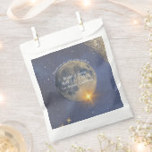 青エレガント銀河系天結婚空 フェイバーバッグ (クリップ留めされた状態)