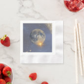 青エレガント銀河系天結婚空 縁ありカクテルナプキン (インサイチュ)