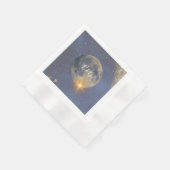 青エレガント銀河系天結婚空 縁ありカクテルナプキン (角)