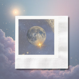 青エレガント銀河系天結婚空 縁ありカクテルナプキン