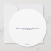 青エレガント雪の結晶サークルクリスマスカード シーズンカード (裏面)