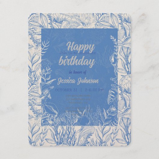 青エレガント雲母 エンクロージャーカード (正面)