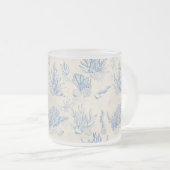 青エレガント雲母 フロストグラスマグカップ (正面右)