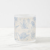 青エレガント雲母 フロストグラスマグカップ (中央)