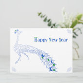 青エレガント青空白の緑の年賀状 シーズンカード (スタンド正面)