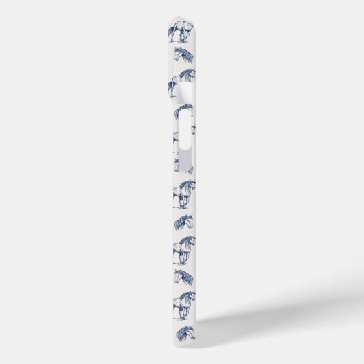 青エレガント馬のモノグラムのイニシャル Case-Mate iPhoneケース (裏面 / 左)