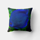 青エレガント魚の投げ枕 クッション (裏面)