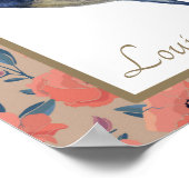 青エレガント鳥スパローポピーカスタムズウォールアート ポスター (角)