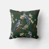 青エレガント鳥枕 クッション (裏面)