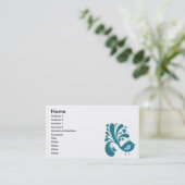 青エレガント鳥 名刺 (スタンド正面)