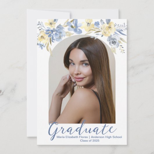 青エレガント黄フローラ院撮影 案内状 (正面)