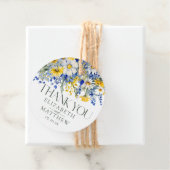 青エレガント黄ワイルドフラワー結婚の感謝 フェイバータグ (インサイチュ)