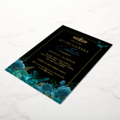 青エレガント黒蝶フォトキンセアニェラ 箔招待状 (回転した状態)